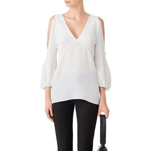 Shoshanna Slit Sleeve White Blouse